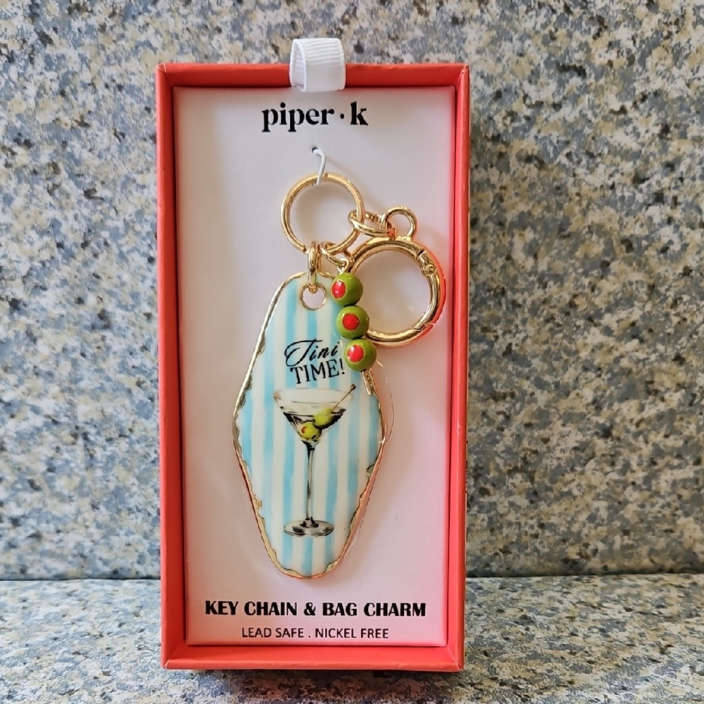 Piper K Wine Time Keychain